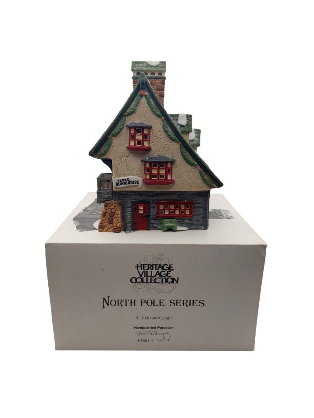 Dept 56 North Pole Elf Bunkhouse Hand Painted Porcelain Christmas Village 5601-4